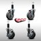 Service Caster 4'' SS Thermoplastic Rubber Wheel Swivel 1-1/4'' Expanding Stem Caster Set 2 Brakes, 4PK SCC-SSEX20S414-TPRB-2-TLB-2-114 - alternate 3